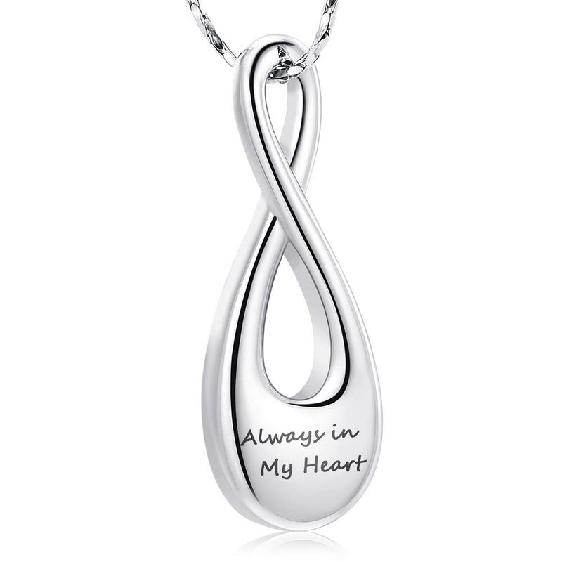 Imrsanl Cremation Ashes Jewelry Infinity Urn Pendants Ashes Holder Memorial Keepsake Urn Necklace Cremation Jewelry for Pet/Human (Always in My Heart) - Image 1